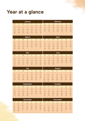 Modelo de apresentação Agenda para a universidade com salpicos de aquarela