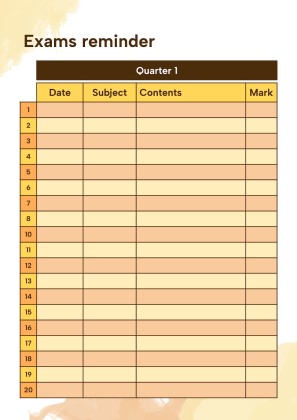 Modelo de apresentação Agenda para a universidade com salpicos de aquarela