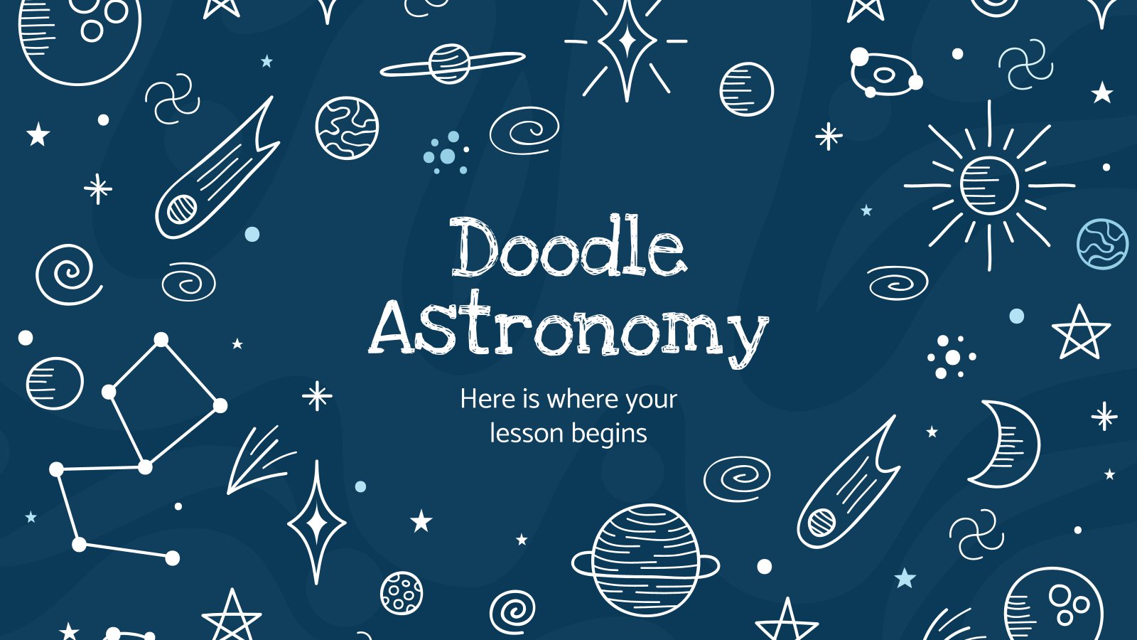 Doodle Astronomieunterricht Präsentationsvorlage