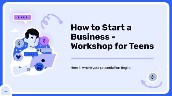 How to Start a Business - Workshop for Teens presentation template 