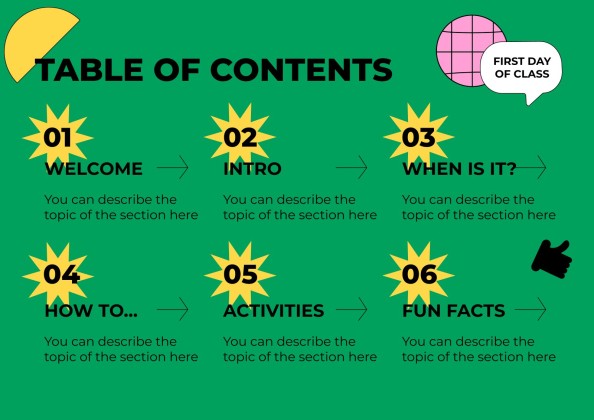 고등학교를 위한 학교 활동으로 돌아가기 프레젠테이션 템플릿