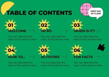 고등학교를 위한 학교 활동으로 돌아가기 프레젠테이션 템플릿