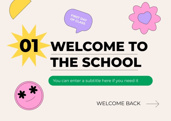 고등학교를 위한 학교 활동으로 돌아가기 프레젠테이션 템플릿