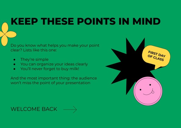 고등학교를 위한 학교 활동으로 돌아가기 프레젠테이션 템플릿