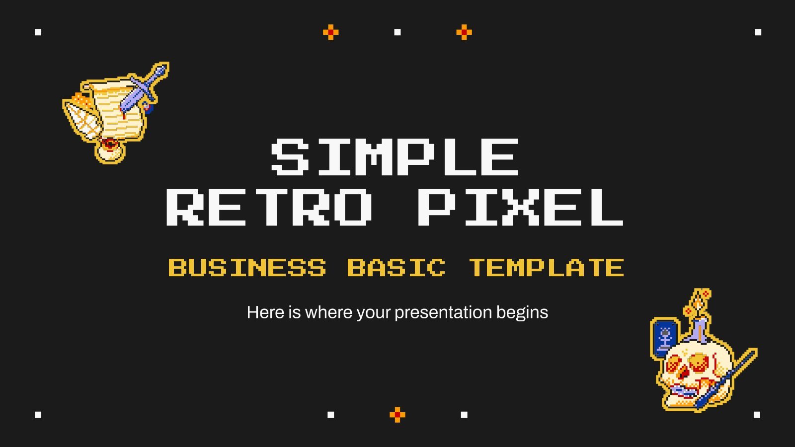 Modèle basique d'entreprise simple avec un style rétro-pixel Modèles de présentation