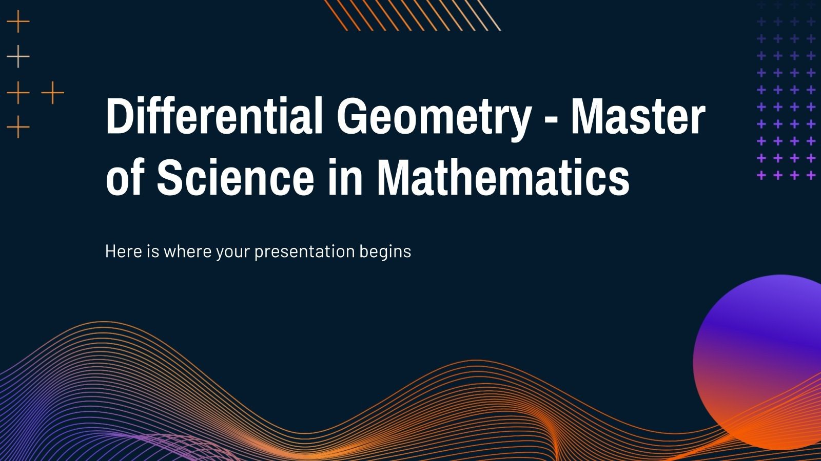 Géométrie différentielle - Master en mathématiques Modèles de présentation