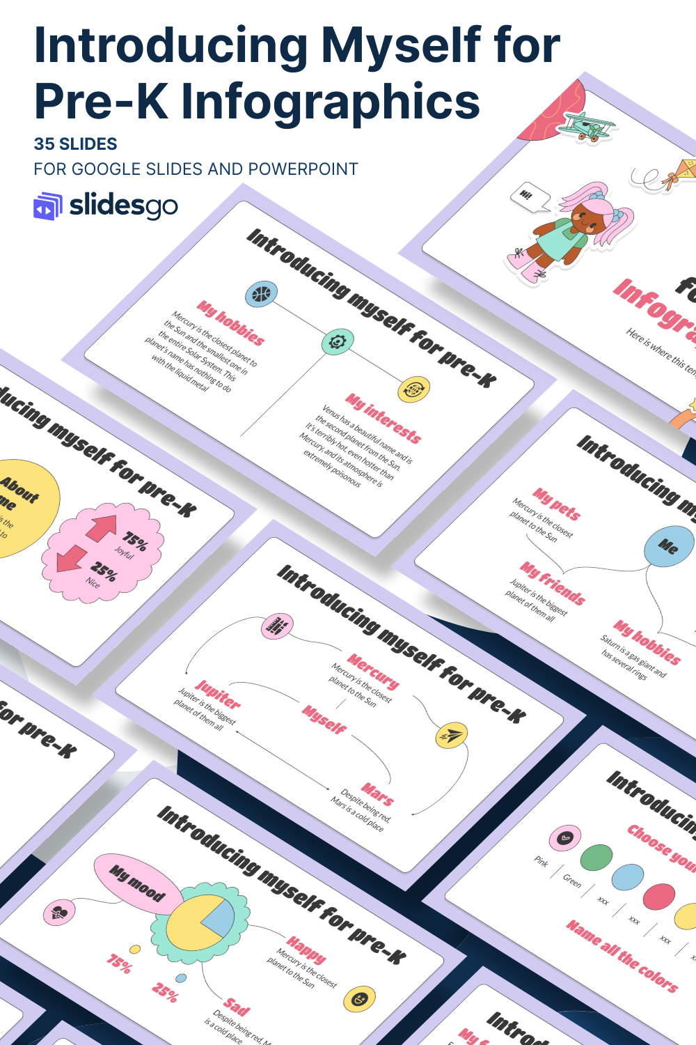 Introducing Myself for Pre-K Infographics Template