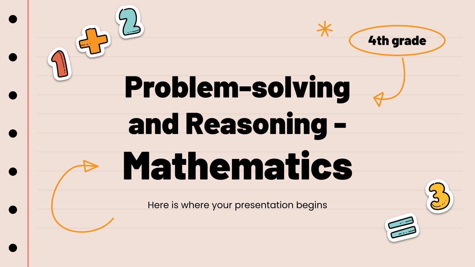 Plantilla de presentación Resolución de problemas y razonamiento - Matemáticas - 4.º de primaria