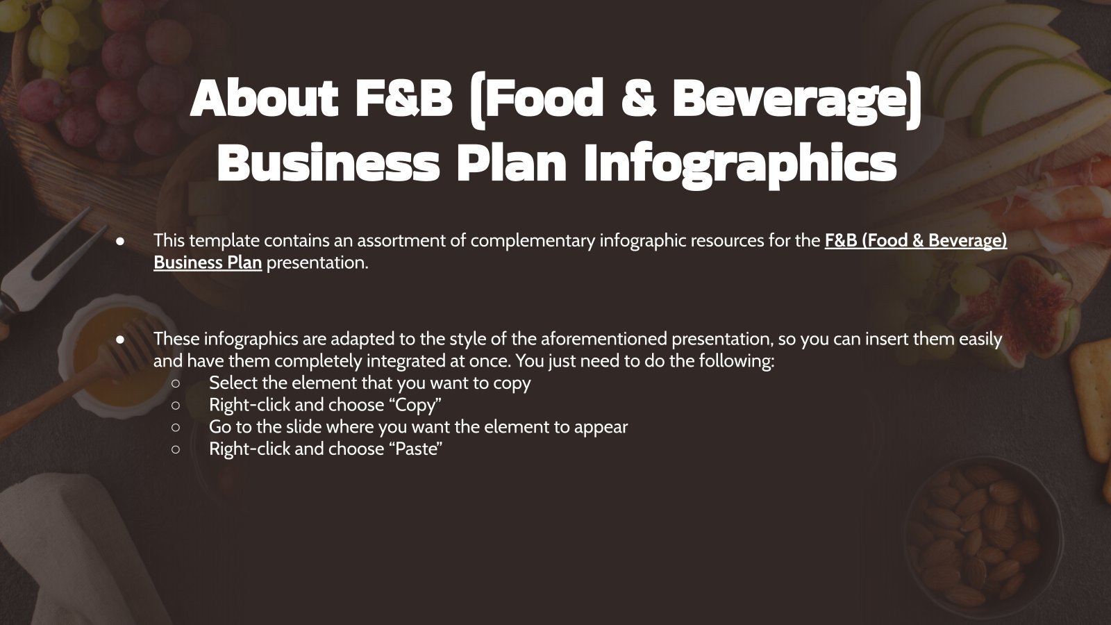 F&B (Food & Beverage) Business Plan Infographics