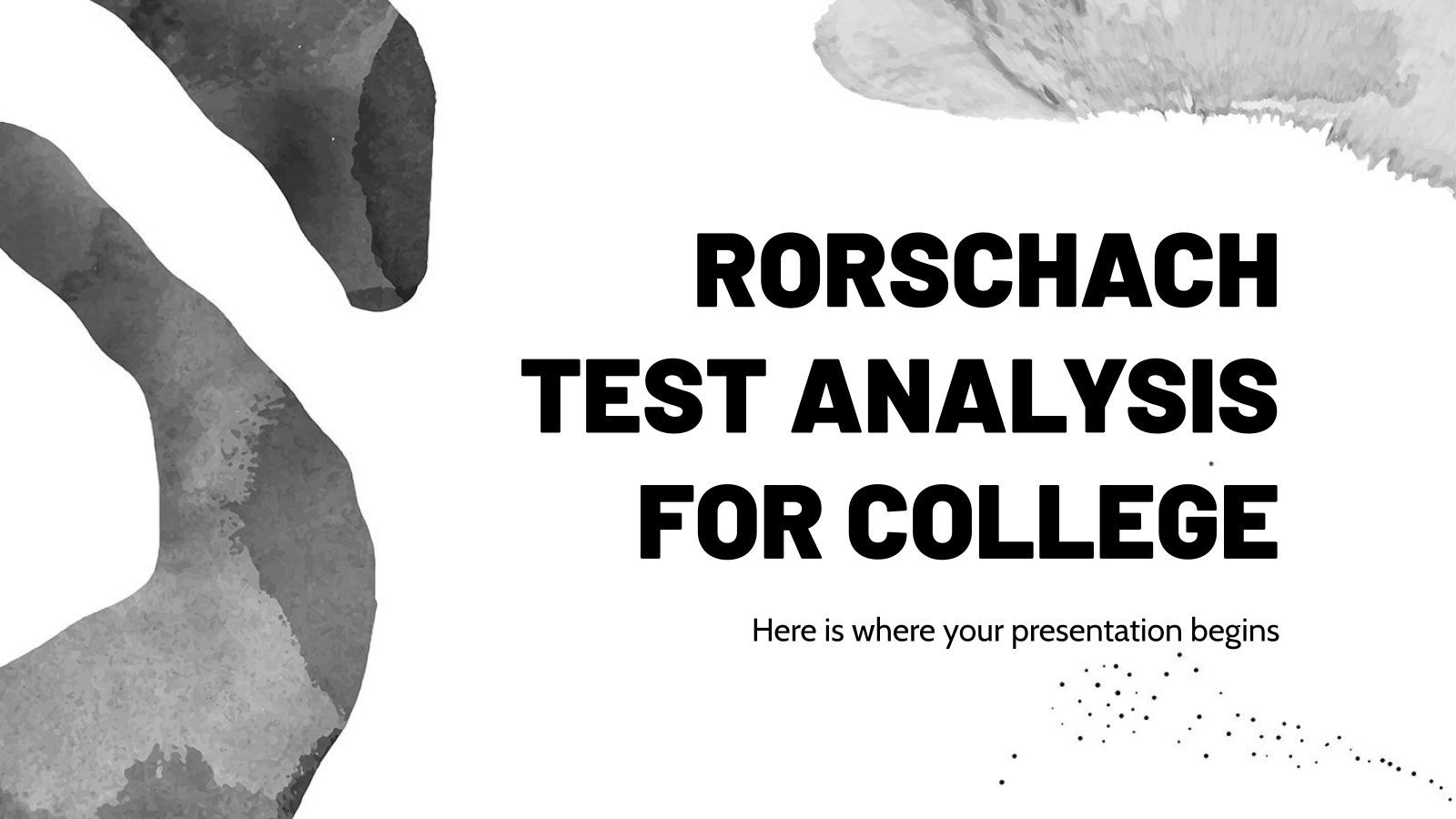 Analyse du test de Rorschach pour l'université Modèles de présentation