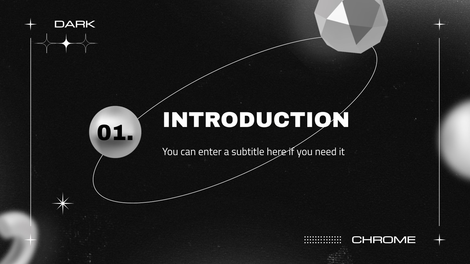 Dark Chrome Design Thesis Google Slides PPT Template