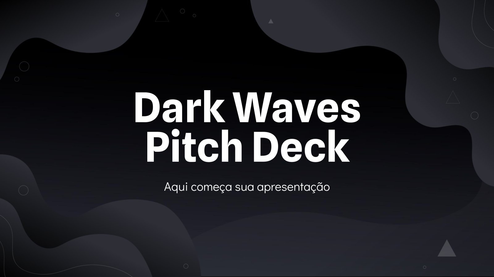 Dark Waves Pitch Deck Präsentationsvorlage