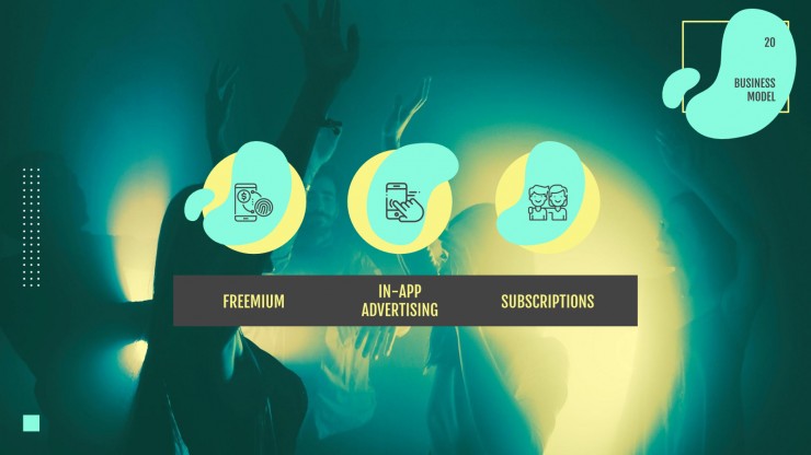 Modelo de apresentação Pitch deck de app de música