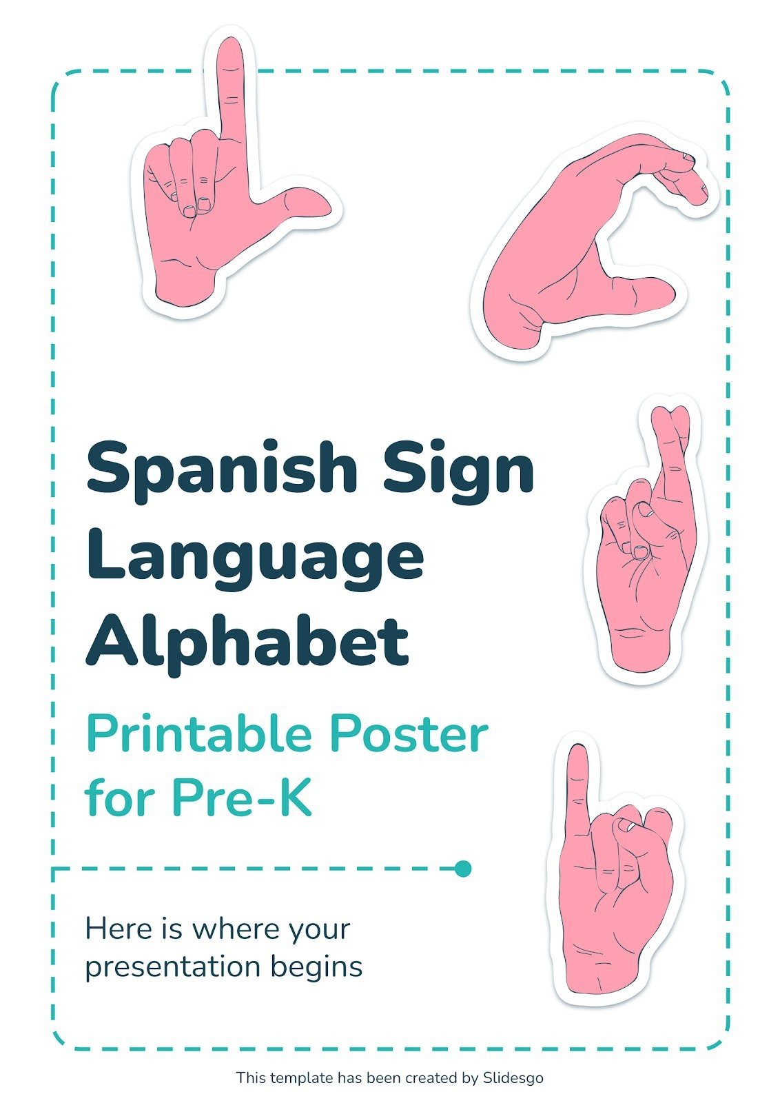 Spanish Sign Language Alphabet Printable Poster for PreK