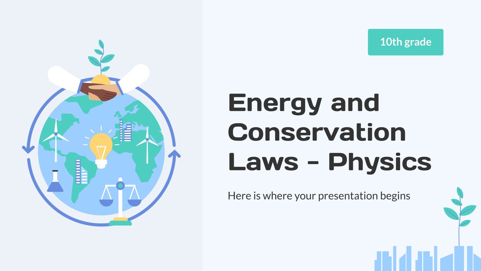 Plantilla de presentación Energía y leyes de conservación - Física - Último curso de secundaria