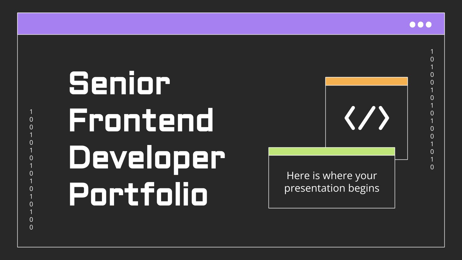 Plantilla de presentación Portfolio de desarrollador frontend senior