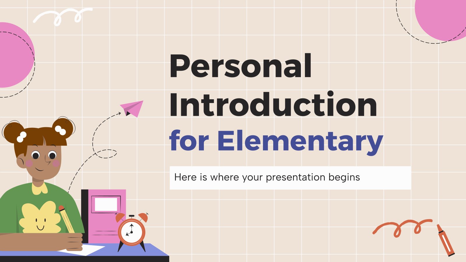 Personal Introduction for Elementary presentation template 