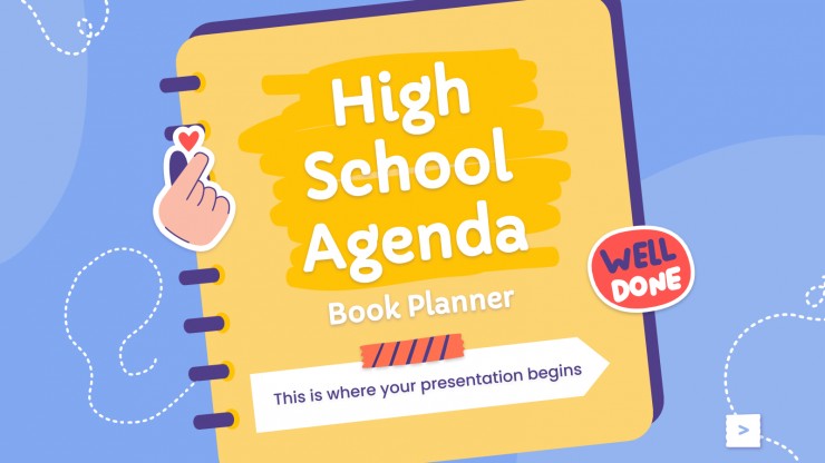 High school Agenda - Book Planner presentation template