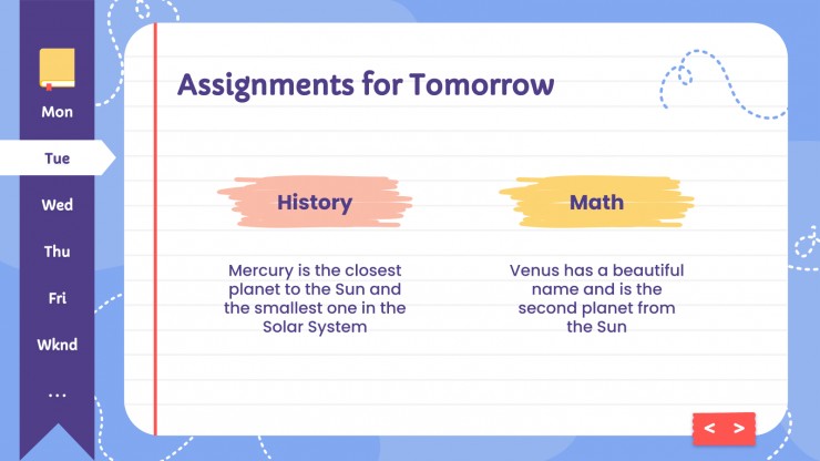 High school Agenda - Book Planner presentation template