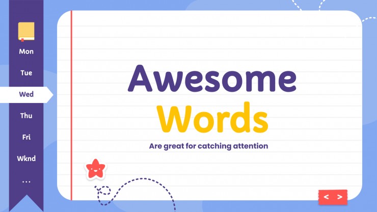 High school Agenda - Book Planner presentation template