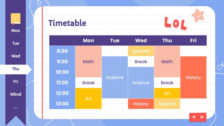 High school Agenda - Book Planner presentation template