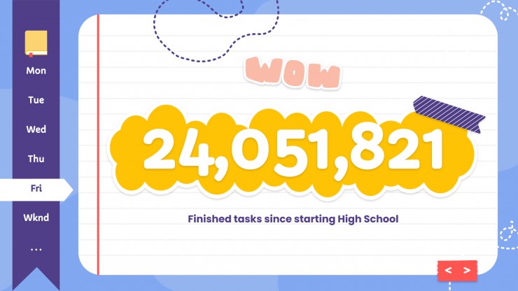 High school Agenda - Book Planner presentation template