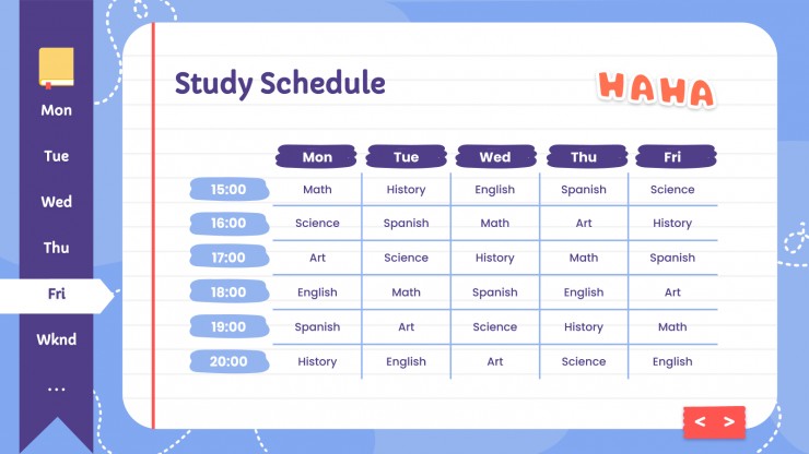 High school Agenda - Book Planner presentation template