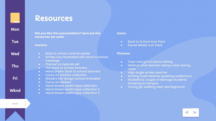 High school Agenda - Book Planner presentation template