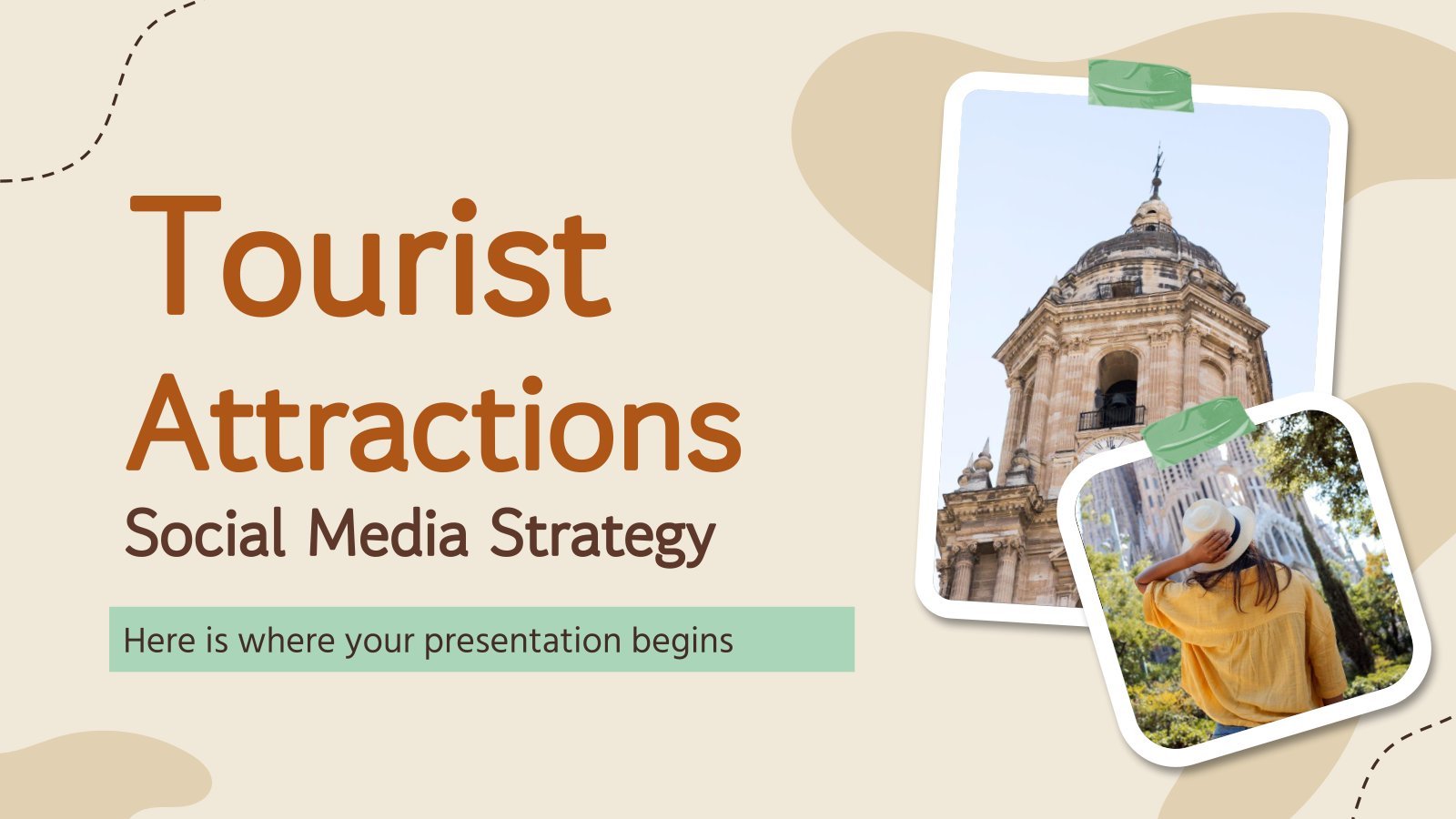 Tourist Attractions Social Media Strategy presentation template 