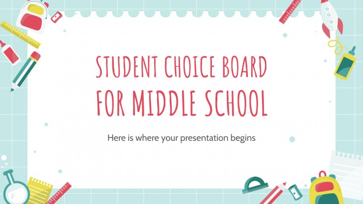 Student Choice Board for Middle School presentation template