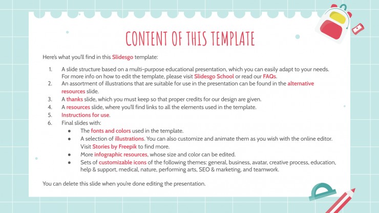 Student Choice Board for Middle School presentation template