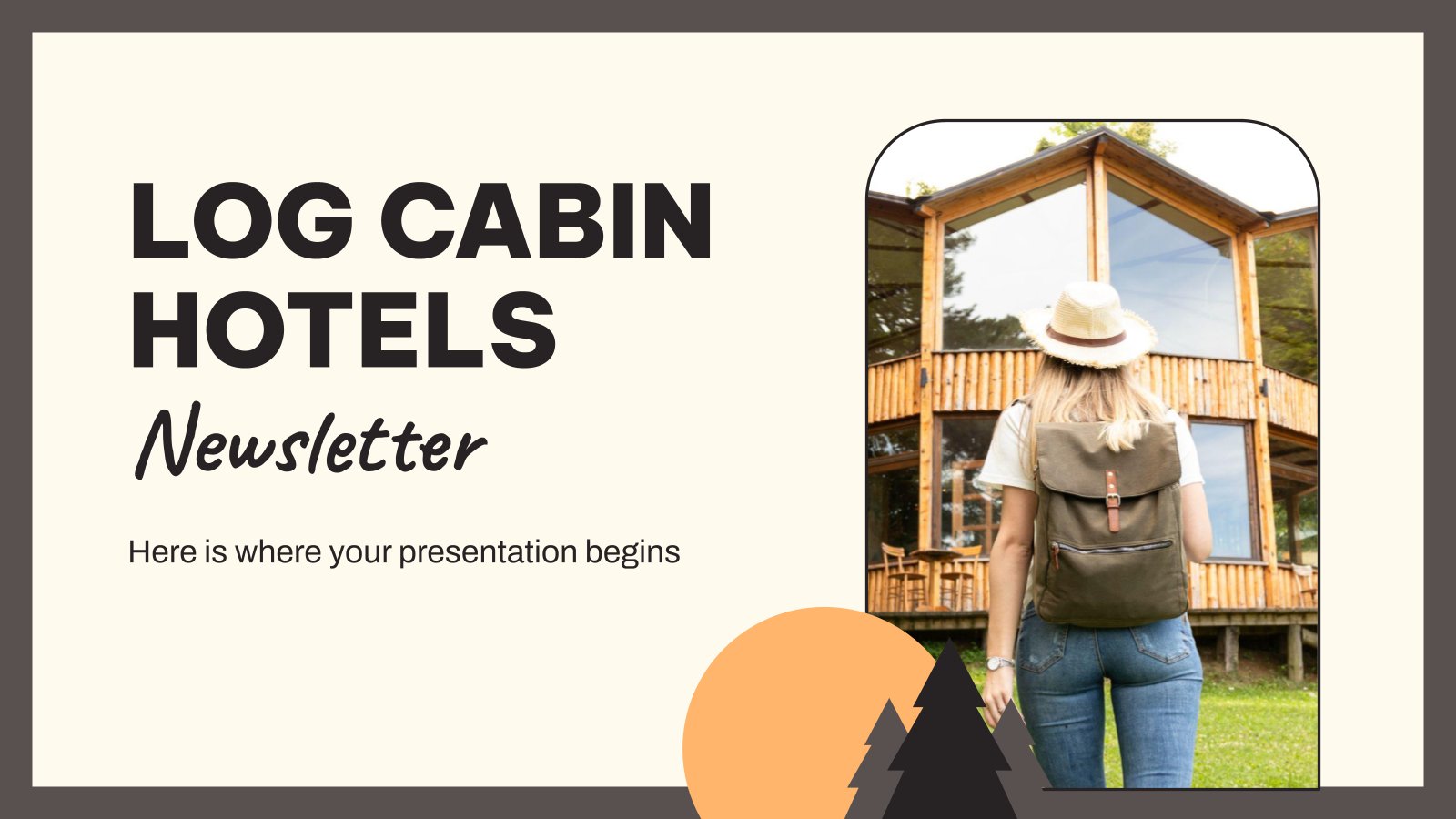 Log Cabin Hotels Newsletter presentation template 