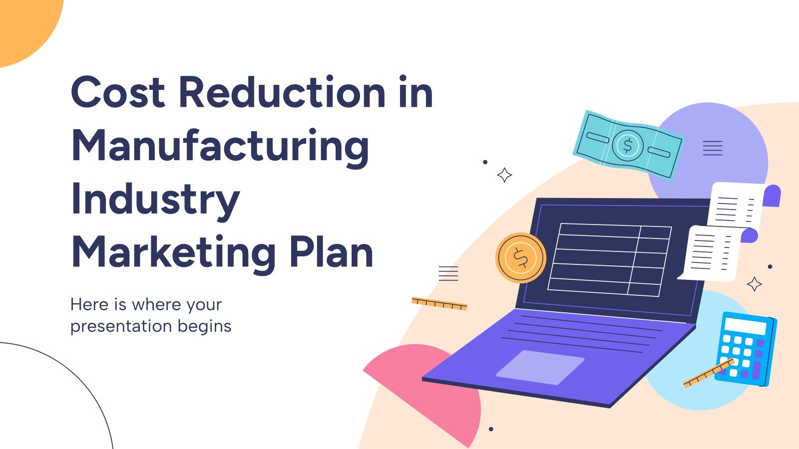 Cost Reduction in Manufacturing Industry Marketing Plan presentation template 