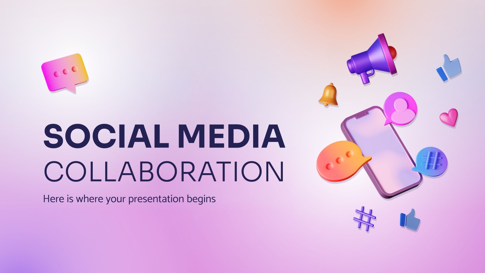 Social Media Collaboration presentation template 