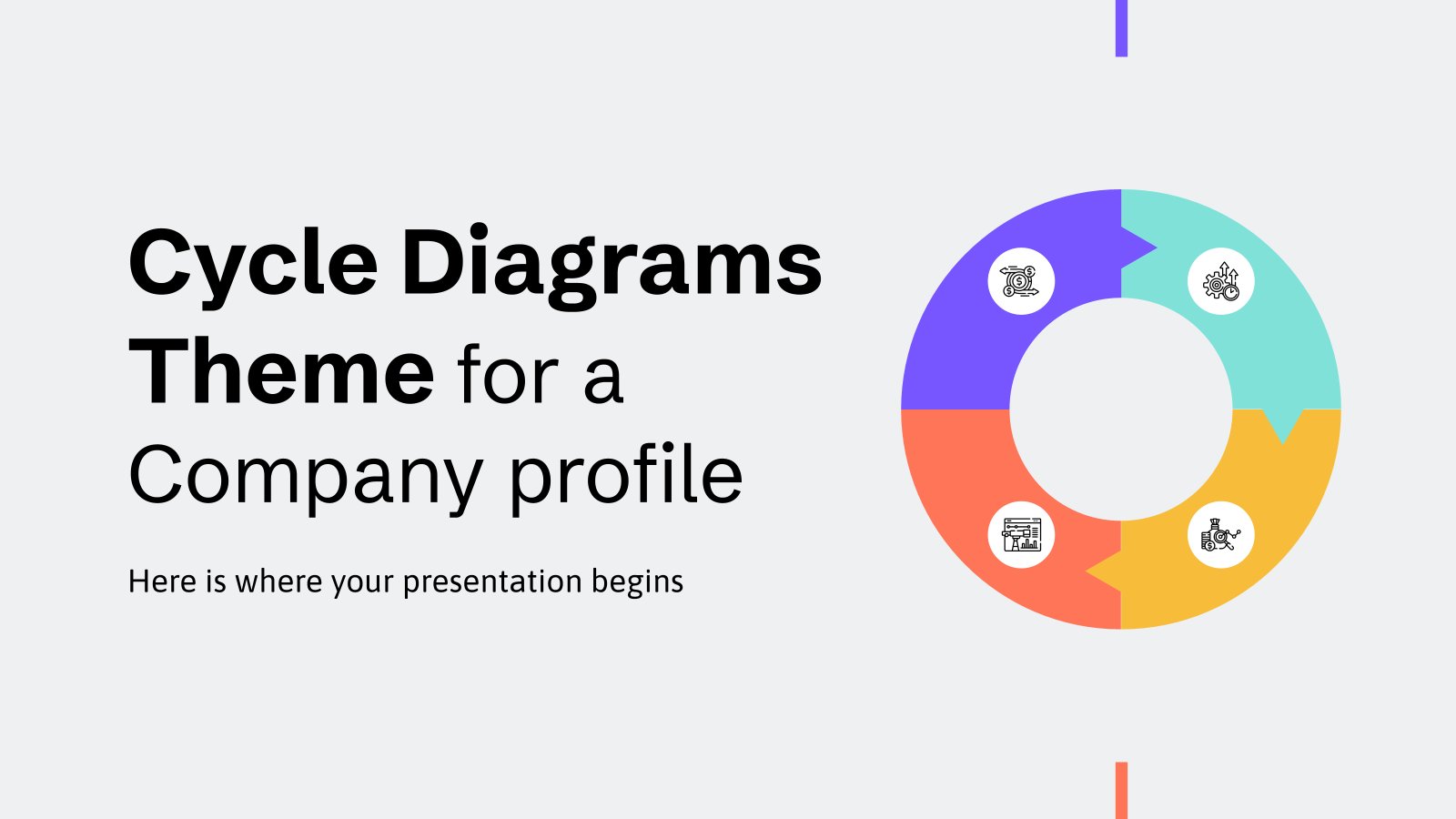 Plantilla de presentación Diagramas cíclicos para el perfil de una empresa