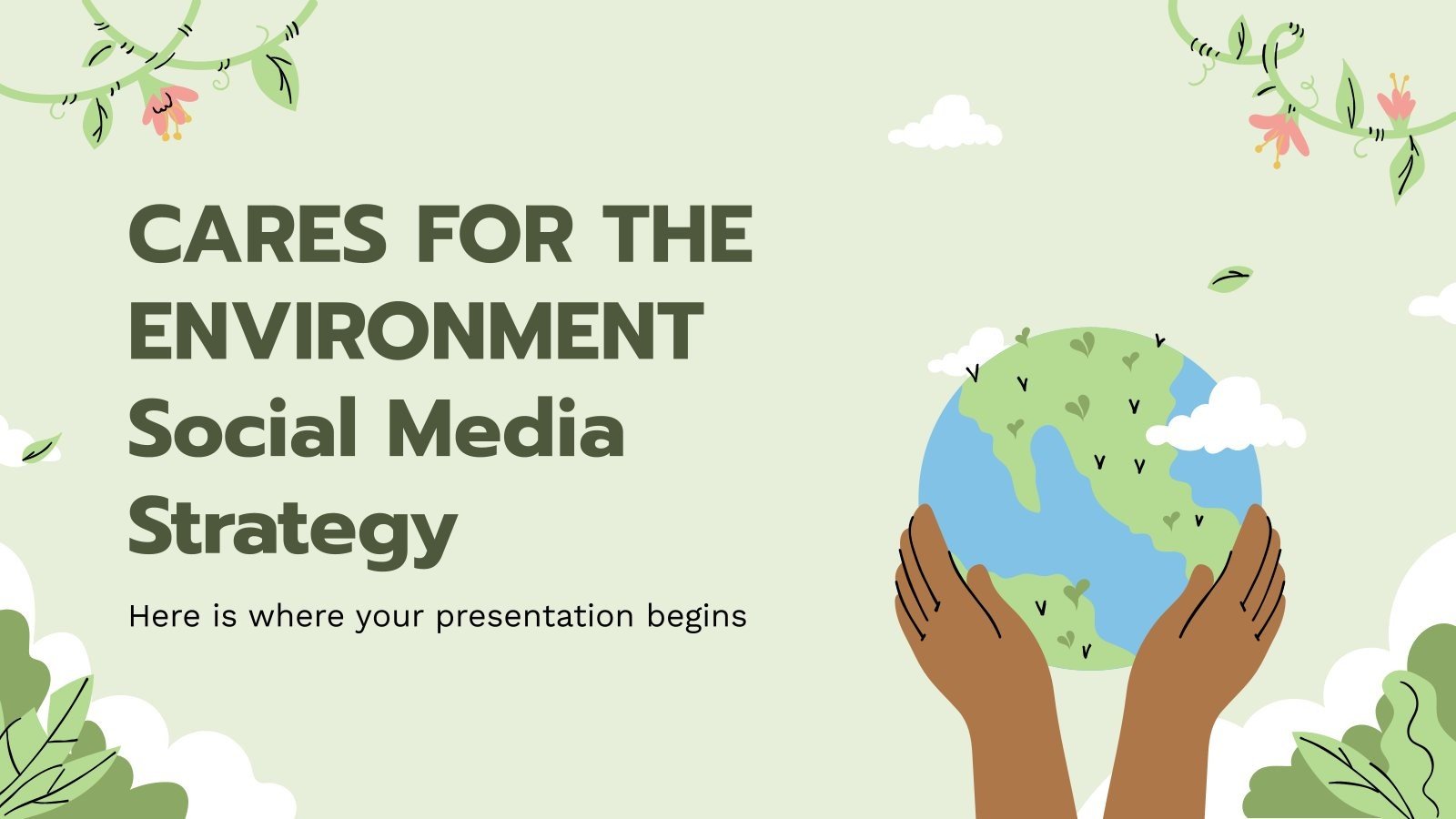 Cares for the Environment Social Media Strategy presentation template 