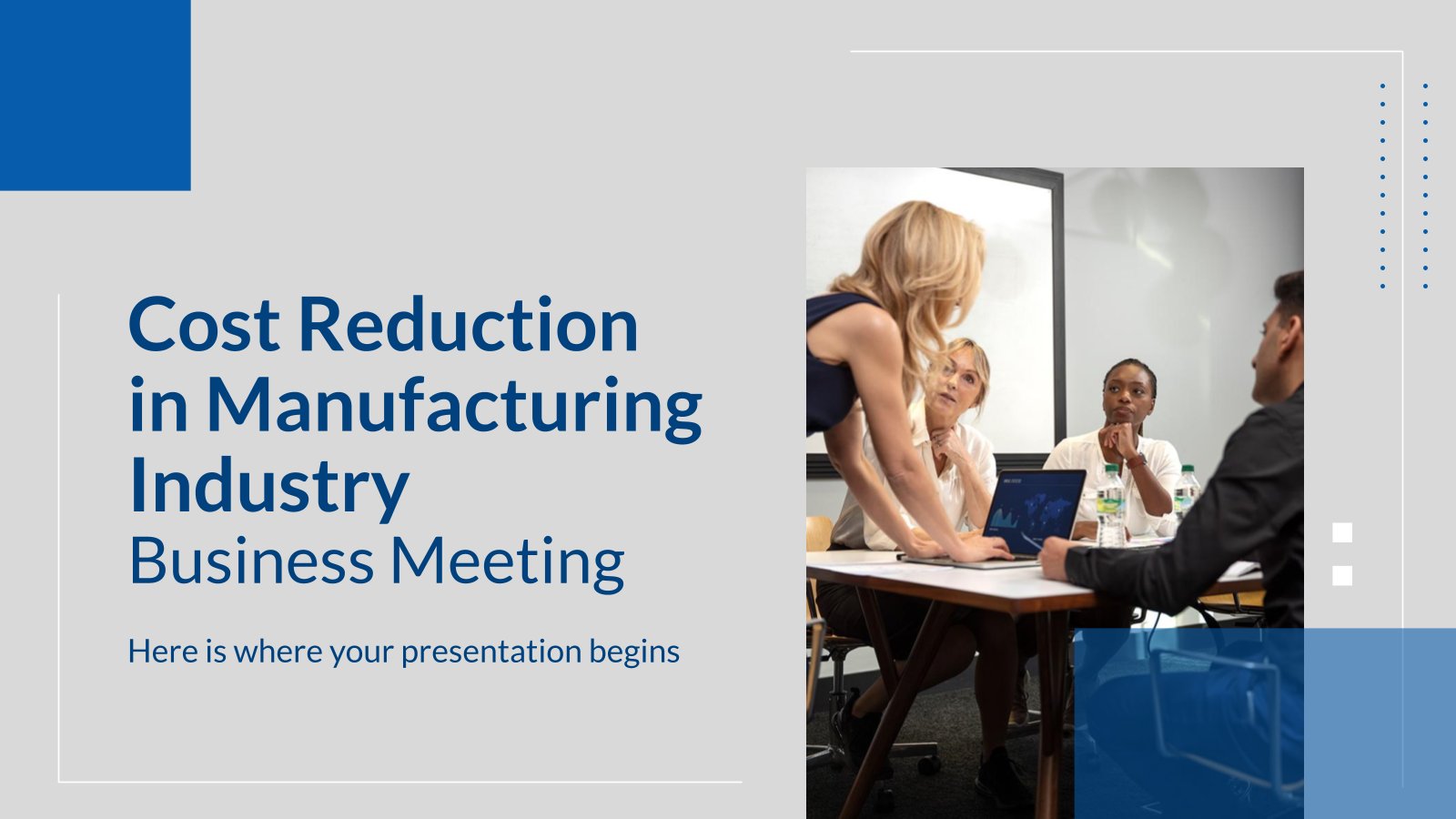 Cost Reduction in Manufacturing Industry Business Meeting presentation template 