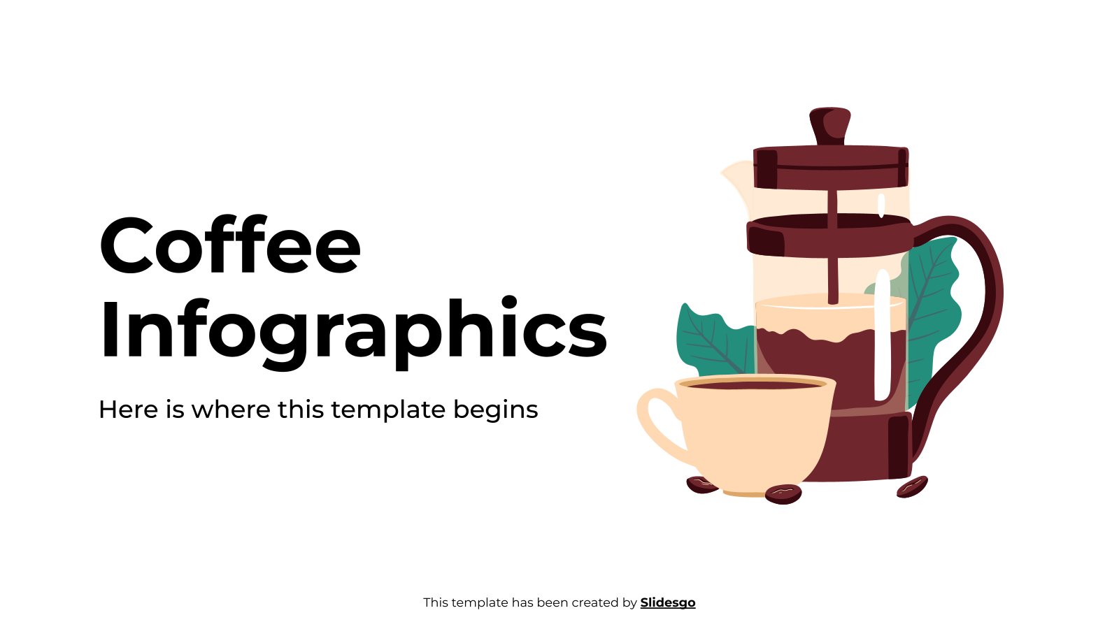 Modelo de apresentação Infográficos sobre café