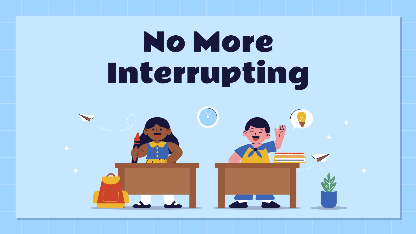 No More Interrupting presentation template 