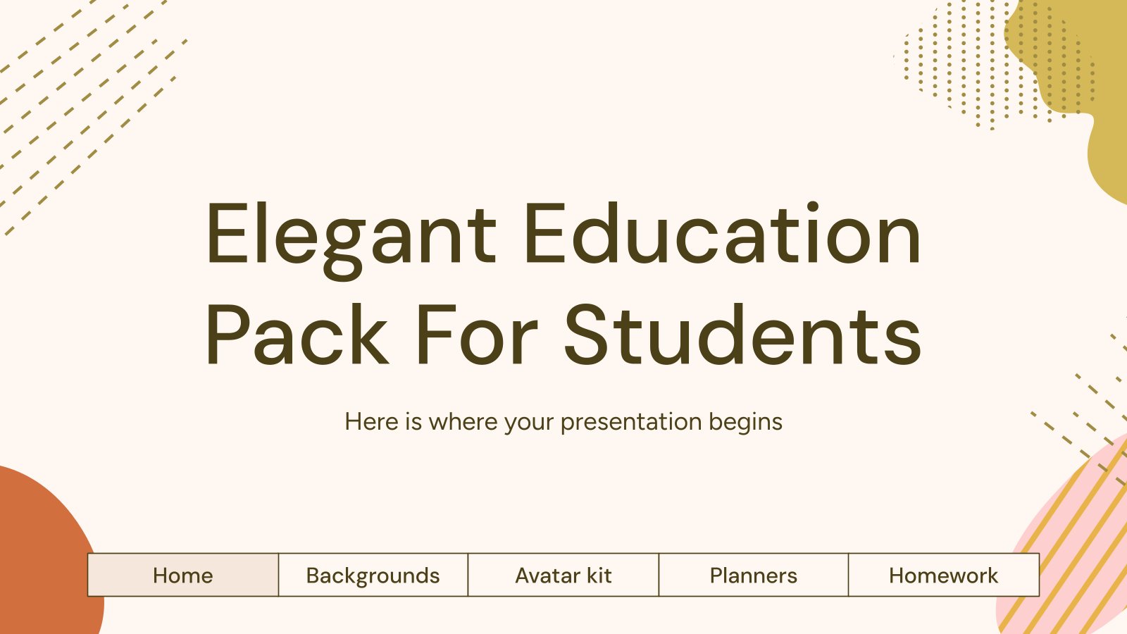 Pack éducation élégant pour les étudiants Modèles de présentation