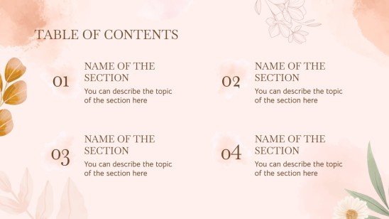 Elegant Watercolor and Floral Slides presentation template 