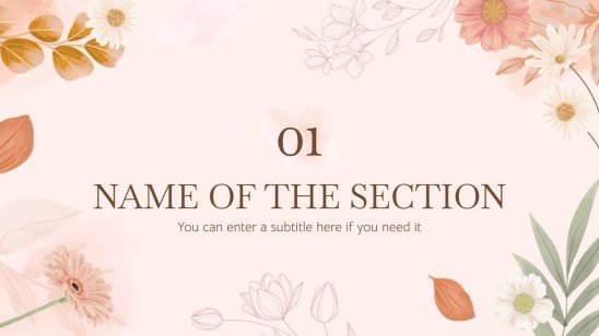 Elegant Watercolor and Floral Slides presentation template 