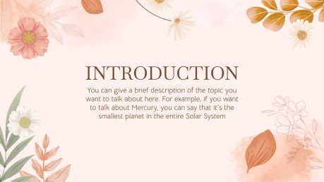 Elegant Watercolor and Floral Slides presentation template 