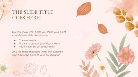 Elegant Watercolor and Floral Slides presentation template 