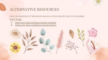 Elegant Watercolor and Floral Slides presentation template 