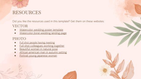 Elegant Watercolor and Floral Slides presentation template 