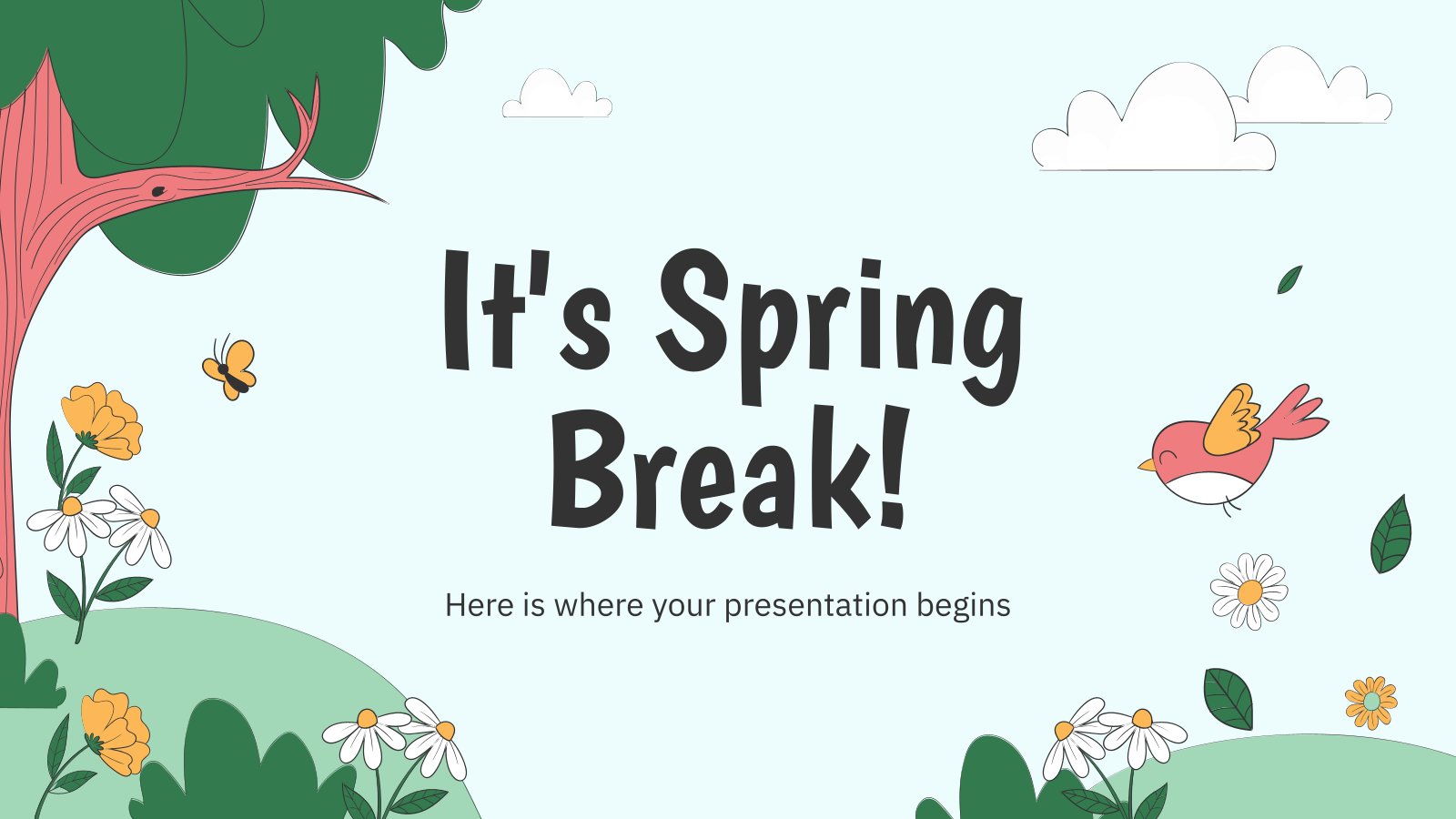 It's Spring Break! presentation template 