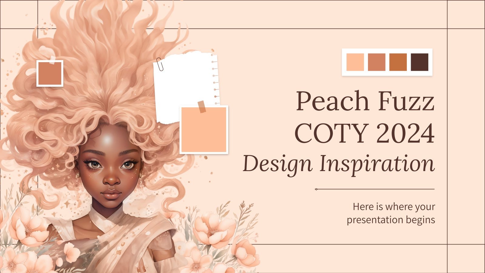 Peach Fuzz COTY 2024 Design Inspiration presentation template 