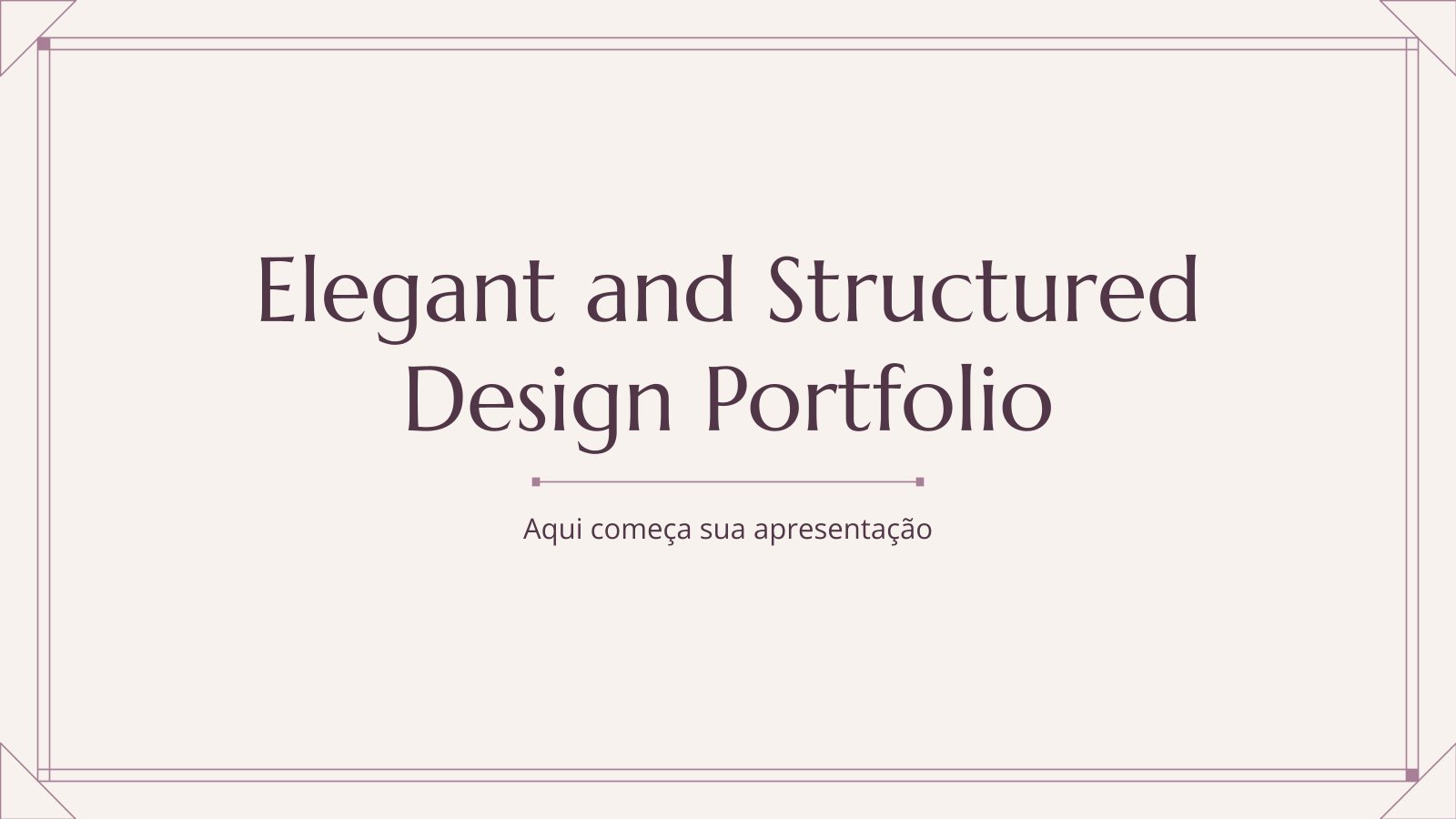 Modelo de apresentação Portfólio de design elegante e estruturado