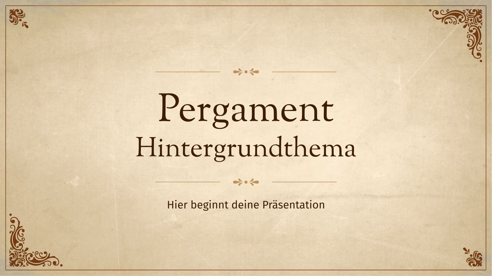 Pergament-Hintergrund-Thema Präsentationsvorlage